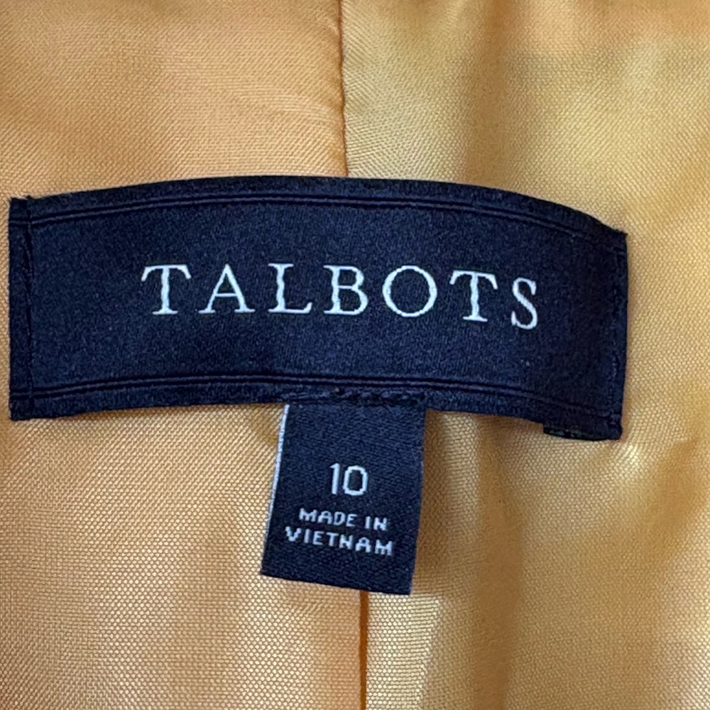 NWOT Women’s Talbots Yellow & Khaki Striped Blazer - SIZE 10 - Picture 10 of 16